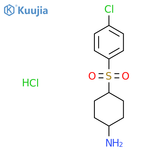 4-[(4-Chlorophenyl)sulfonyl]cyclohexan-1-amine hydrochloride structure