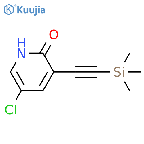 2(1H)-Pyridinone, 5-chloro-3-[2-(trimethylsilyl)ethynyl]- structure