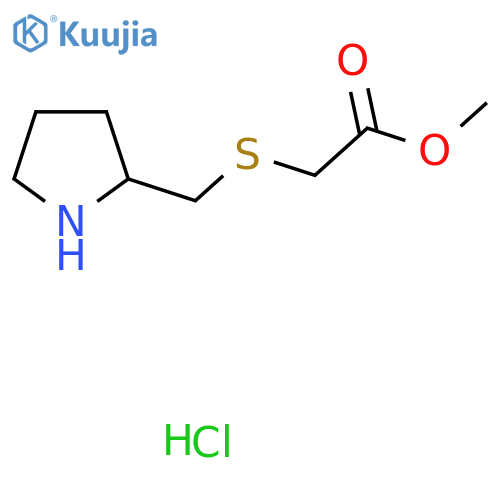 Methyl 2-[(pyrrolidin-2-ylmethyl)sulfanyl]acetate hydrochloride structure