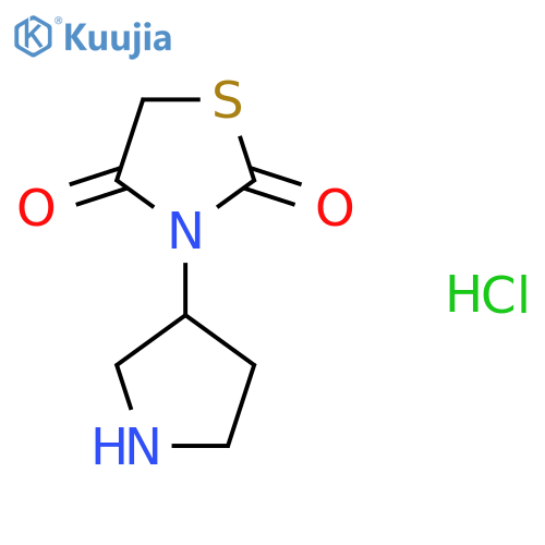 3-(pyrrolidin-3-yl)-1,3-thiazolidine-2,4-dione hydrochloride structure