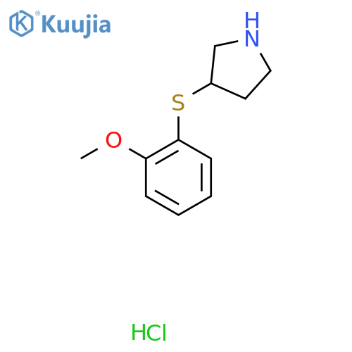 3-[(2-Methoxyphenyl)sulfanyl]pyrrolidine hydrochloride structure