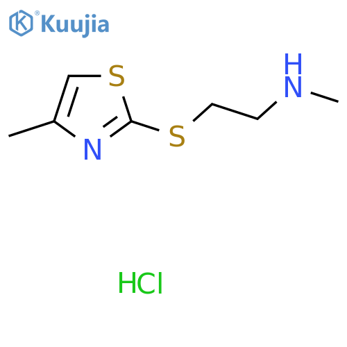 N-Methyl-2-((4-methylthiazol-2-yl)thio)ethan-1-amine hydrochloride structure