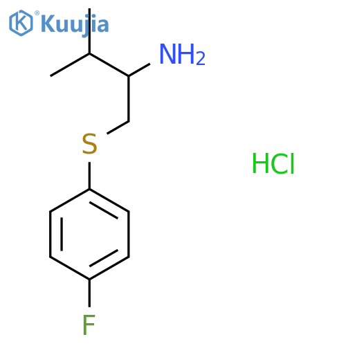 1-((4-Fluorophenyl)thio)-3-methylbutan-2-amine hydrochloride structure