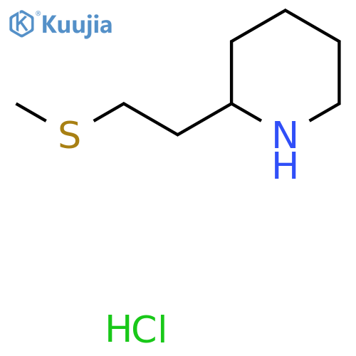 2-[2-(Methylsulfanyl)ethyl]piperidine hydrochloride structure