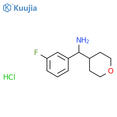1-(3-fluorophenyl)-1-(oxan-4-yl)methanamine hydrochloride structure