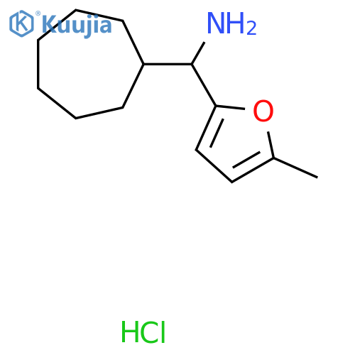 Cycloheptyl(5-methylfuran-2-yl)methanamine hydrochloride structure
