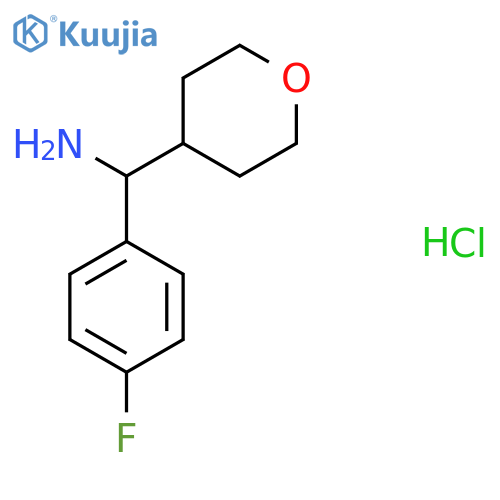 1-(4-fluorophenyl)-1-(oxan-4-yl)methanamine hydrochloride structure
