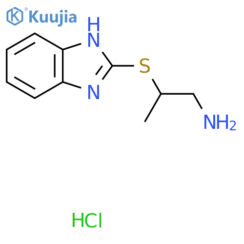 2-((1H-benzo[d]imidazol-2-yl)thio)propan-1-amine hydrochloride structure