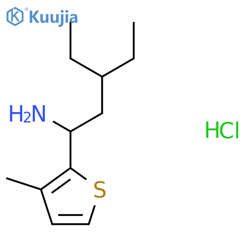 3-Ethyl-1-(3-methylthiophen-2-yl)pentan-1-amine hydrochloride structure