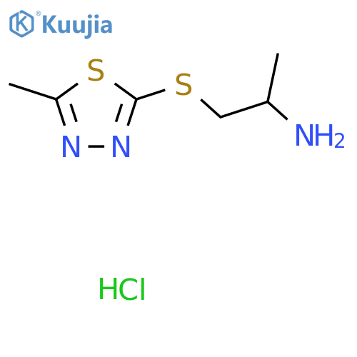 1-((5-Methyl-1,3,4-thiadiazol-2-yl)thio)propan-2-amine hydrochloride structure