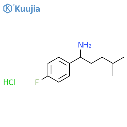1-(4-Fluorophenyl)-4-methylpentan-1-amine hydrochloride structure
