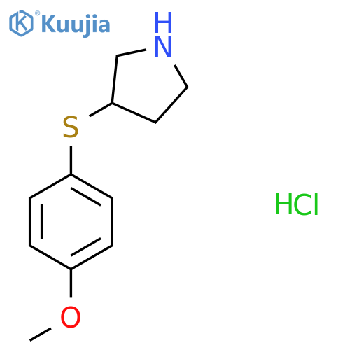 3-[(4-Methoxyphenyl)sulfanyl]pyrrolidine hydrochloride structure