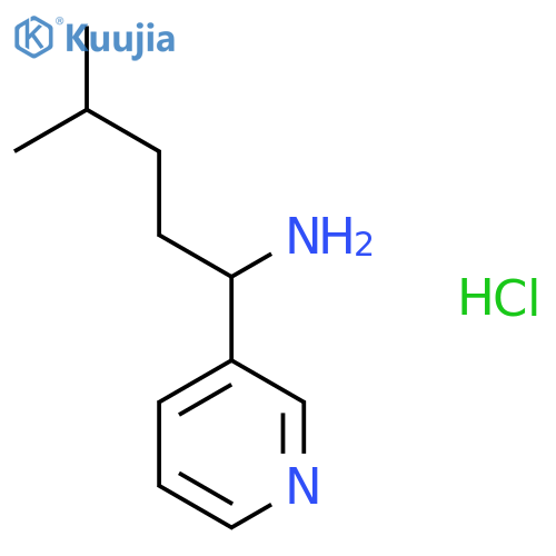 4-Methyl-1-(pyridin-3-yl)pentan-1-amine hydrochloride structure
