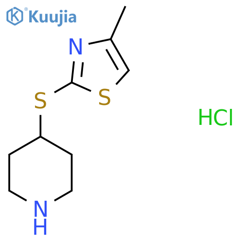 4-[(4-Methyl-1,3-thiazol-2-yl)sulfanyl]piperidine hydrochloride structure