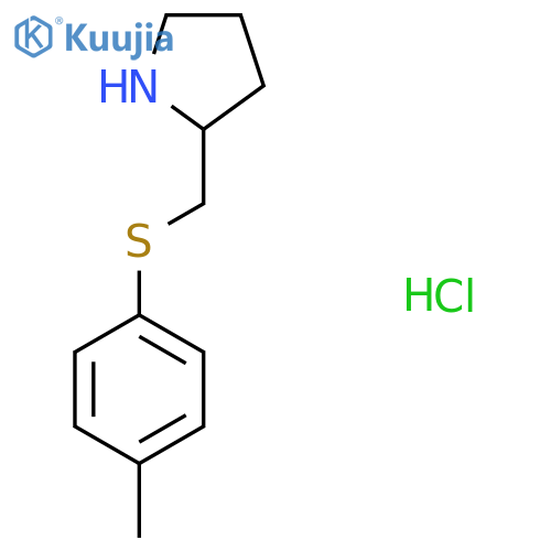 2-{[(4-Methylphenyl)sulfanyl]methyl}pyrrolidine hydrochloride structure