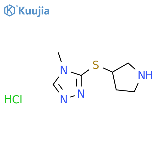 4-methyl-3-(pyrrolidin-3-ylsulfanyl)-4H-1,2,4-triazole hydrochloride structure
