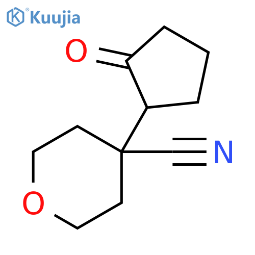 4-(2-oxocyclopentyl)oxane-4-carbonitrile structure