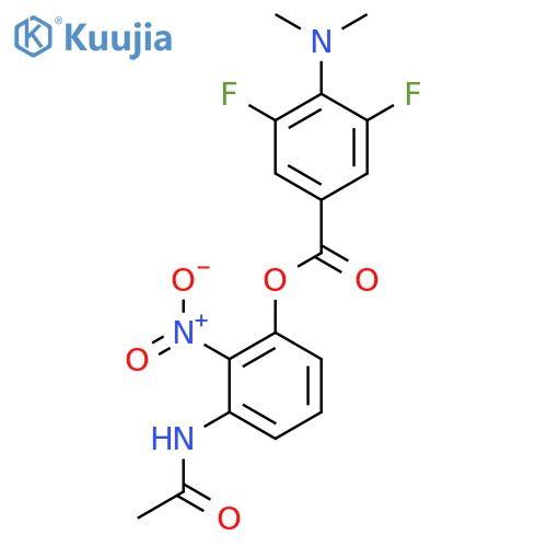 3-Acetamido-2-nitrophenyl 4-(dimethylamino)-3,5-difluorobenzoate structure
