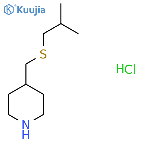 4-{[(2-methylpropyl)sulfanyl]methyl}piperidine hydrochloride structure