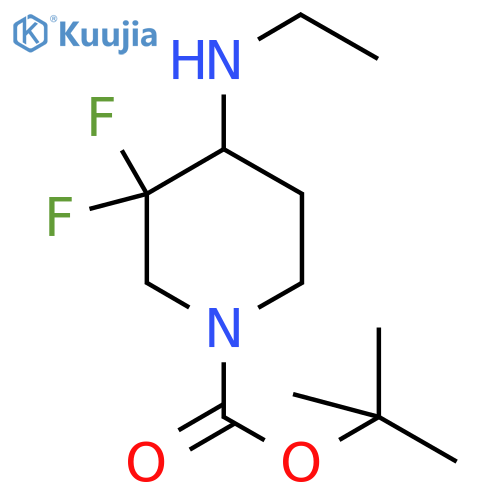 tert-butyl 4-(ethylamino)-3,3-difluoropiperidine-1-carboxylate structure