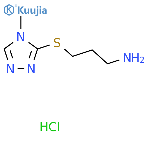 3-((4-Methyl-4h-1,2,4-triazol-3-yl)thio)propan-1-amine hydrochloride structure