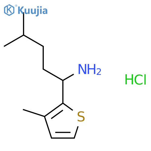 4-Methyl-1-(3-methylthiophen-2-yl)pentan-1-amine hydrochloride structure