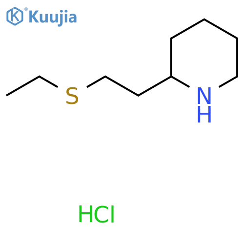 2-[2-(Ethylsulfanyl)ethyl]piperidine hydrochloride structure