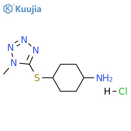 4-(1-methyltetrazol-5-yl)sulfanylcyclohexan-1-amine:hydrochloride structure