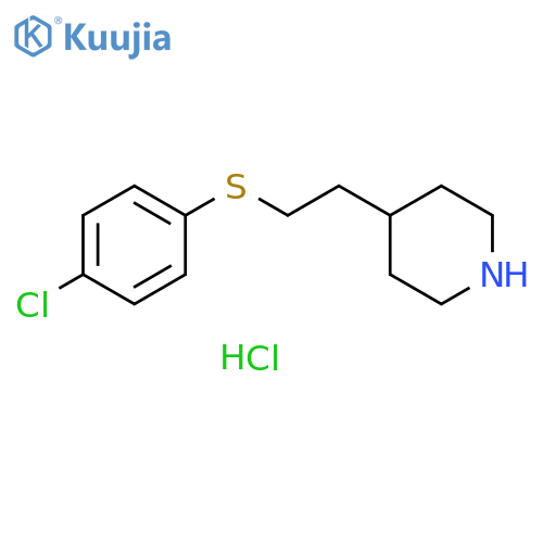 4-(2-[(4-Chlorophenyl)sulfanyl]ethyl)piperidine hydrochloride structure