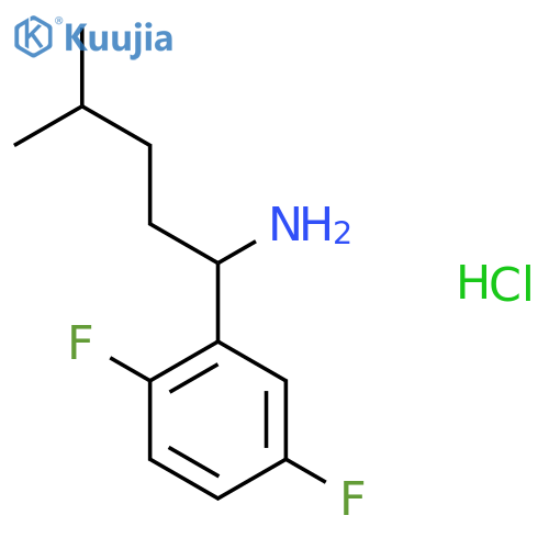 1-(2,5-Difluorophenyl)-4-methylpentan-1-amine hydrochloride structure