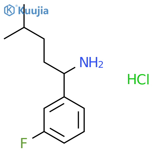 1-(3-Fluorophenyl)-4-methylpentan-1-amine hydrochloride structure