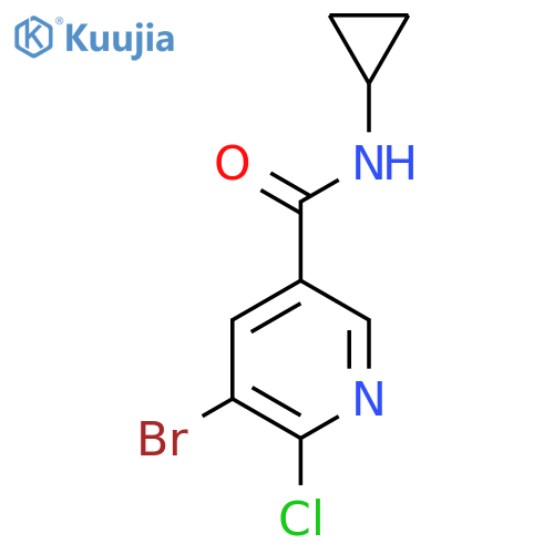 5-Bromo-6-chloro-N-cyclopropylpyridine-3-carboxamide structure