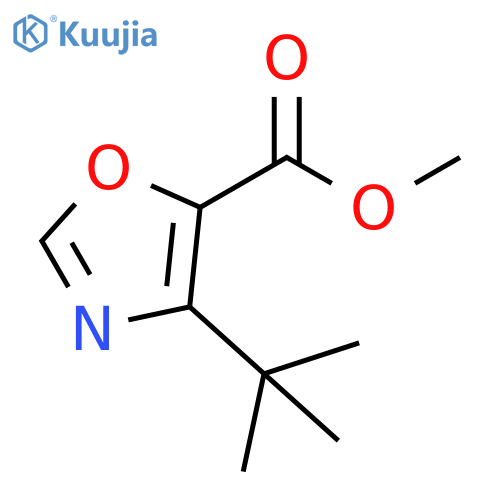 5-Oxazolecarboxylic acid, 4-(1,1-dimethylethyl)-, methyl ester structure