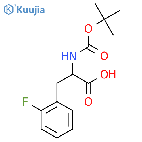 2-{[(tert-butoxy)carbonyl]amino}-3-(2-fluorophenyl)propanoic acid structure