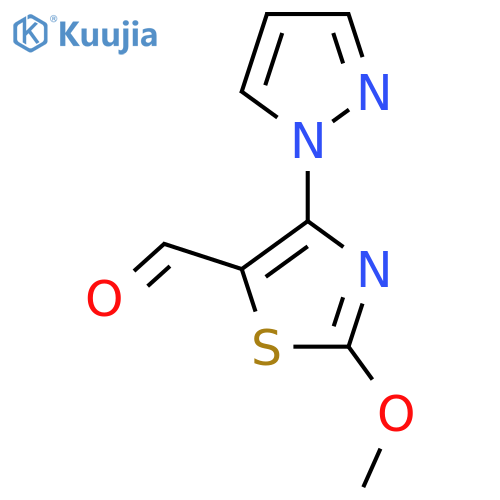 2-Methoxy-4-(1H-pyrazol-1-yl)-1,3-thiazole-5-carbaldehyde structure