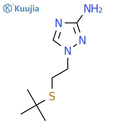 1-2-(tert-butylsulfanyl)ethyl-1H-1,2,4-triazol-3-amine structure