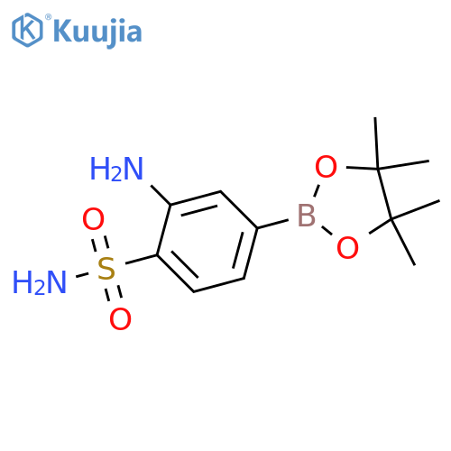 2-amino-4-(tetramethyl-1,3,2-dioxaborolan-2-yl)benzene-1-sulfonamide structure
