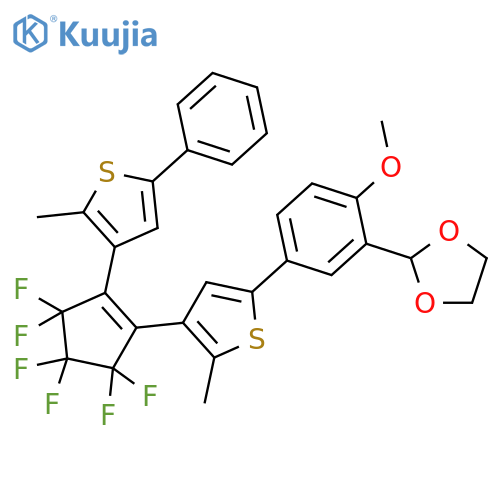 1,3-Dioxolane, 2-[5-[4-[3,3,4,4,5,5-hexafluoro-2-(2-methyl-5-phenyl-3-thienyl)-1-cyclopenten-1-yl]-5-methyl-2-thienyl]-2-methoxyphenyl]- structure