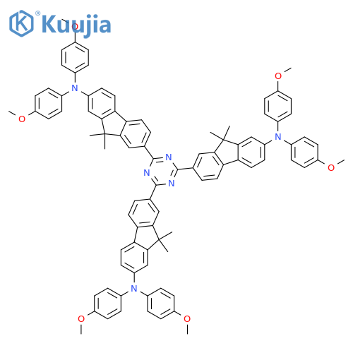 9H-Fluoren-2-amine, 7,7',7''-(1,3,5-triazine-2,4,6-triyl)tris[N,N-bis(4-methoxyphenyl)-9,9-dimethyl- structure