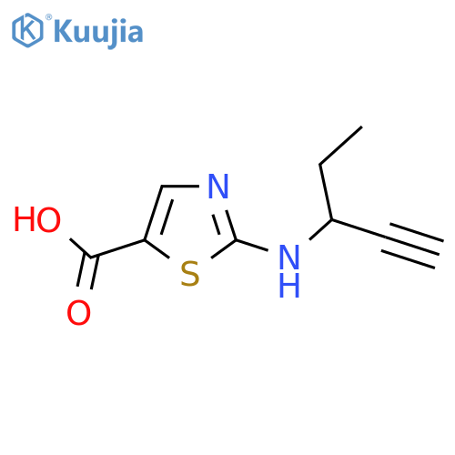 2-[(Pent-1-yn-3-yl)amino]-1,3-thiazole-5-carboxylic acid structure