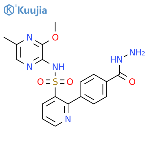 2-(4-(Hydrazinecarbonyl)phenyl)-N-(3-methoxy-5-methylpyrazin-2-yl)pyridine-3-sulfonamide structure