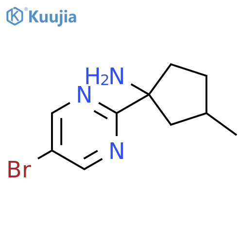Cyclopentanamine, 1-(5-bromo-2-pyrimidinyl)-3-methyl- structure