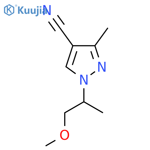1-(1-Methoxypropan-2-yl)-3-methyl-1H-pyrazole-4-carbonitrile structure