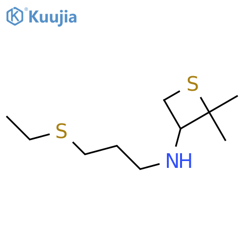N-[3-(ethylsulfanyl)propyl]-2,2-dimethylthietan-3-amine structure