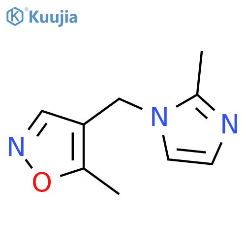 5-methyl-4-[(2-methyl-1H-imidazol-1-yl)methyl]-1,2-oxazole structure