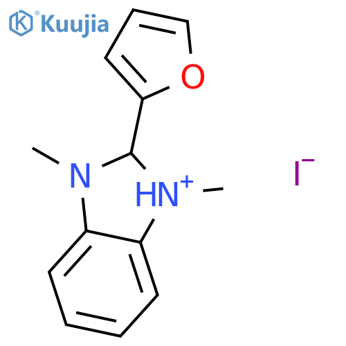 1H-Benzimidazolium, 2-(2-furanyl)-1,3-dimethyl-, iodide structure