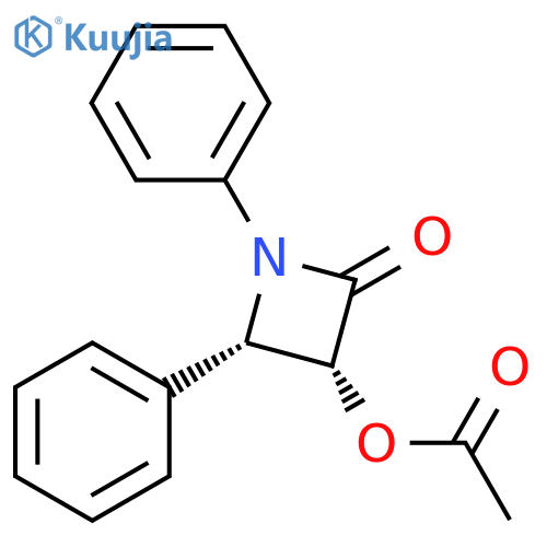 2-Azetidinone, 3-(acetyloxy)-1,4-diphenyl-, (3R,4S)-rel- structure