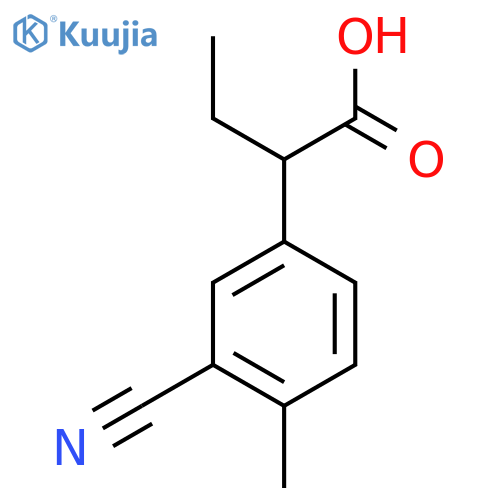 2-(3-cyano-4-methylphenyl)butanoic acid structure