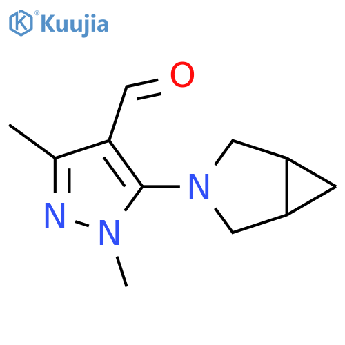 5-{3-azabicyclo[3.1.0]hexan-3-yl}-1,3-dimethyl-1H-pyrazole-4-carbaldehyde structure
