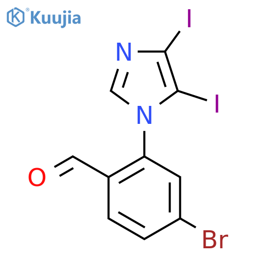 4-bromo-2-(4,5-diiodo-1H-imidazol-1-yl)benzaldehyde structure